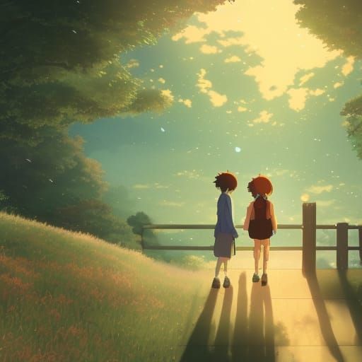 Nighttime Scene in Studio Ghibli Anime Style