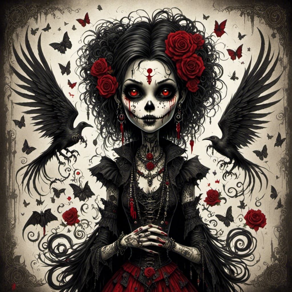 Gothic Punk Voodoo Vampire Character Design