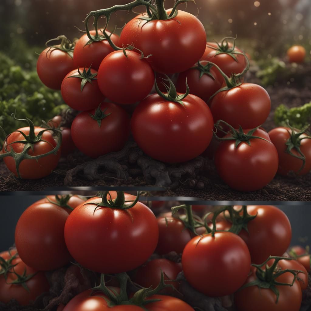 Fantastical Tomato Matte Painting in Deep Color