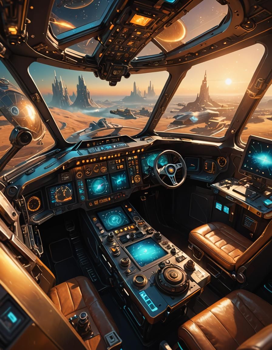 Surreal Spaceship Cockpit in Fauvist Colors