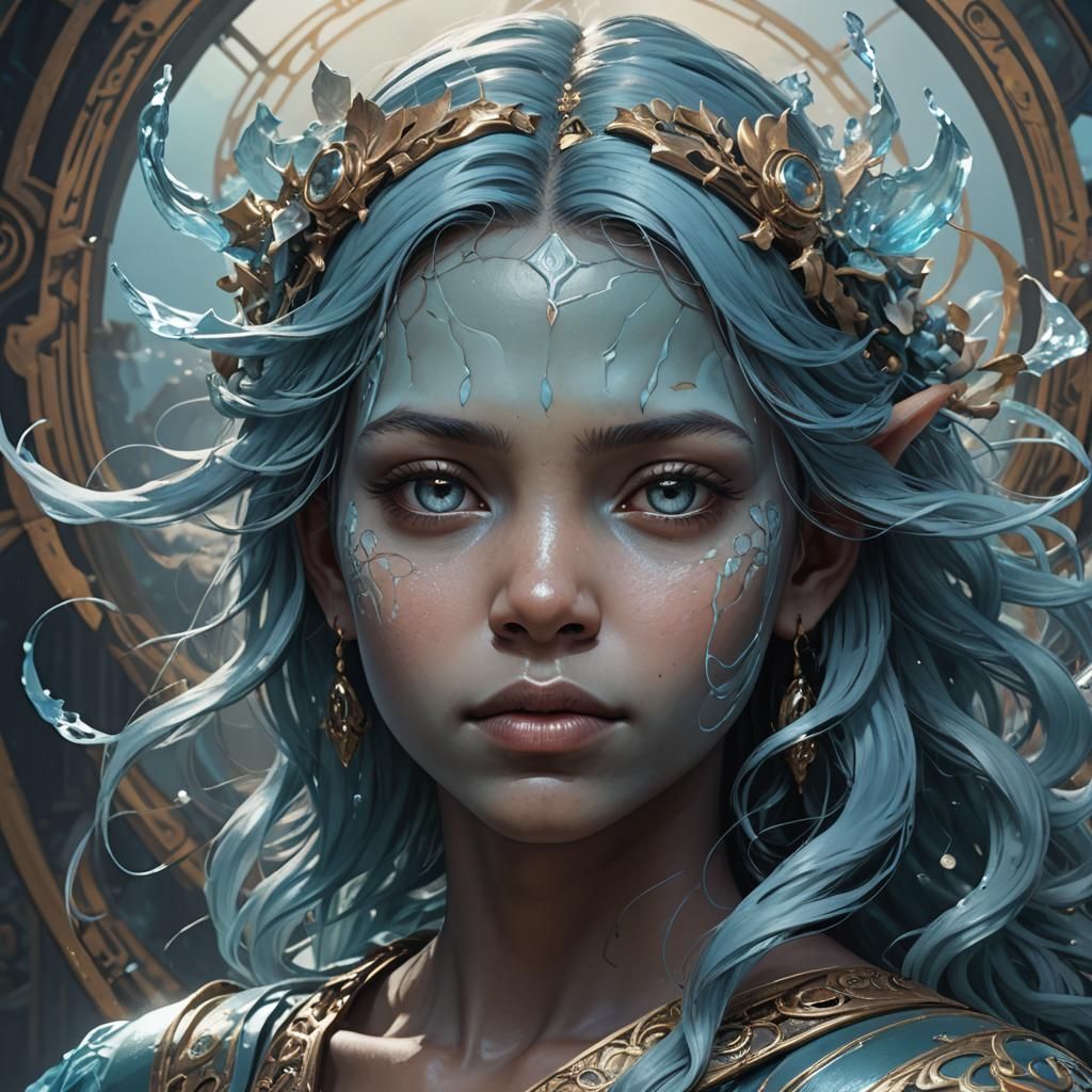 Dark Fantasy Sea Humanoid Portrait in 8K