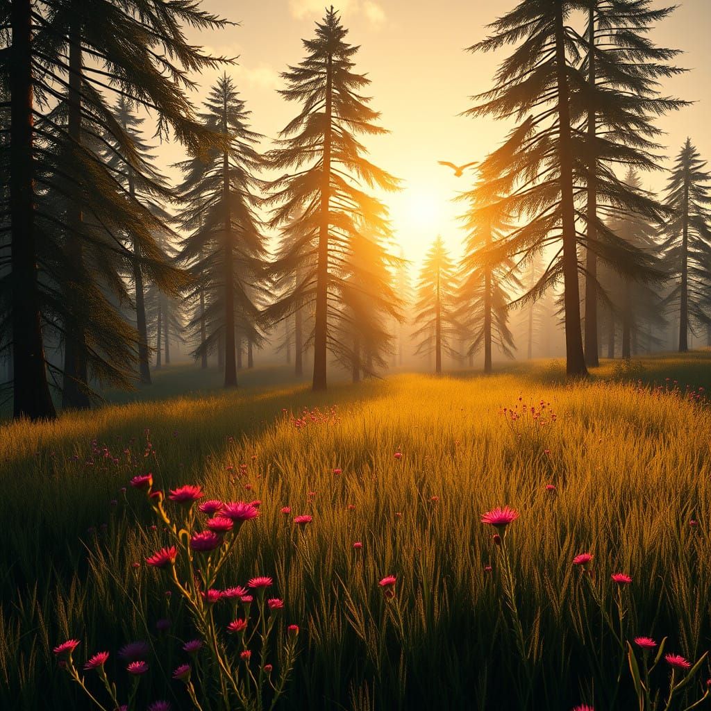 Golden Serenity in Eerie Hush