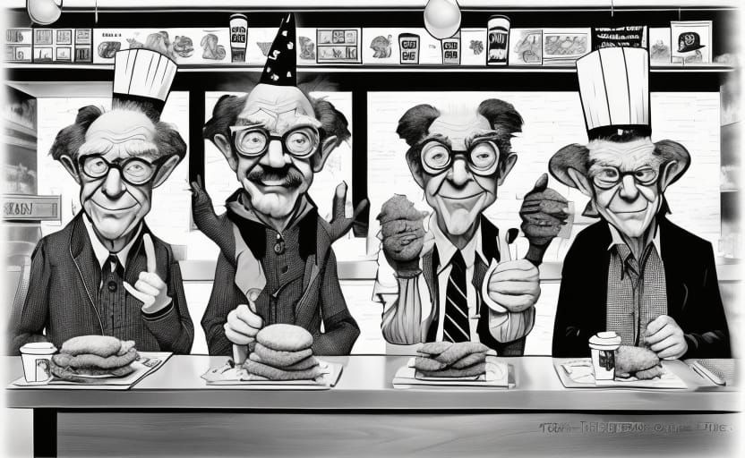 Geriatric Trio in a Fast Food Setting