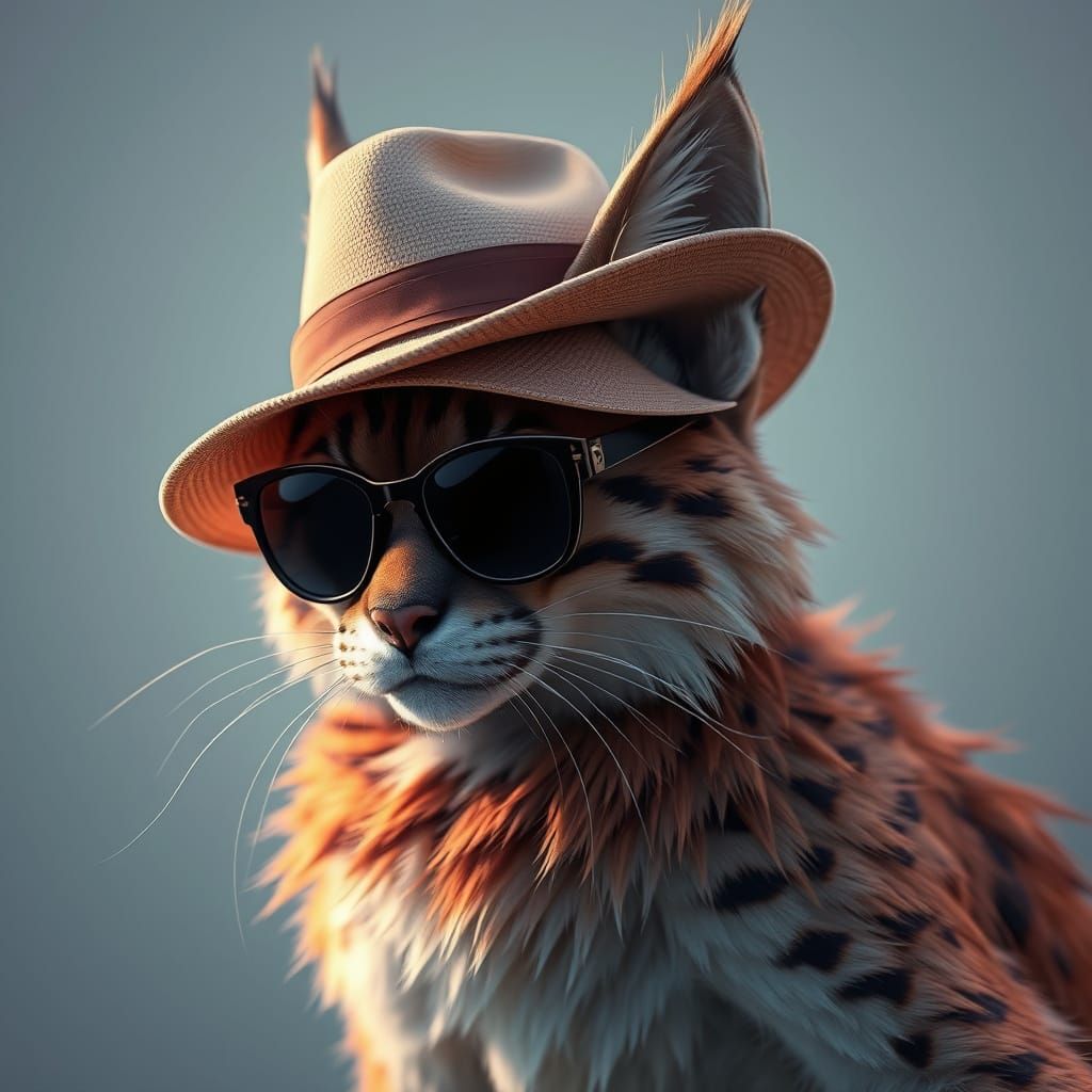 Confident Feline in Summer Attire