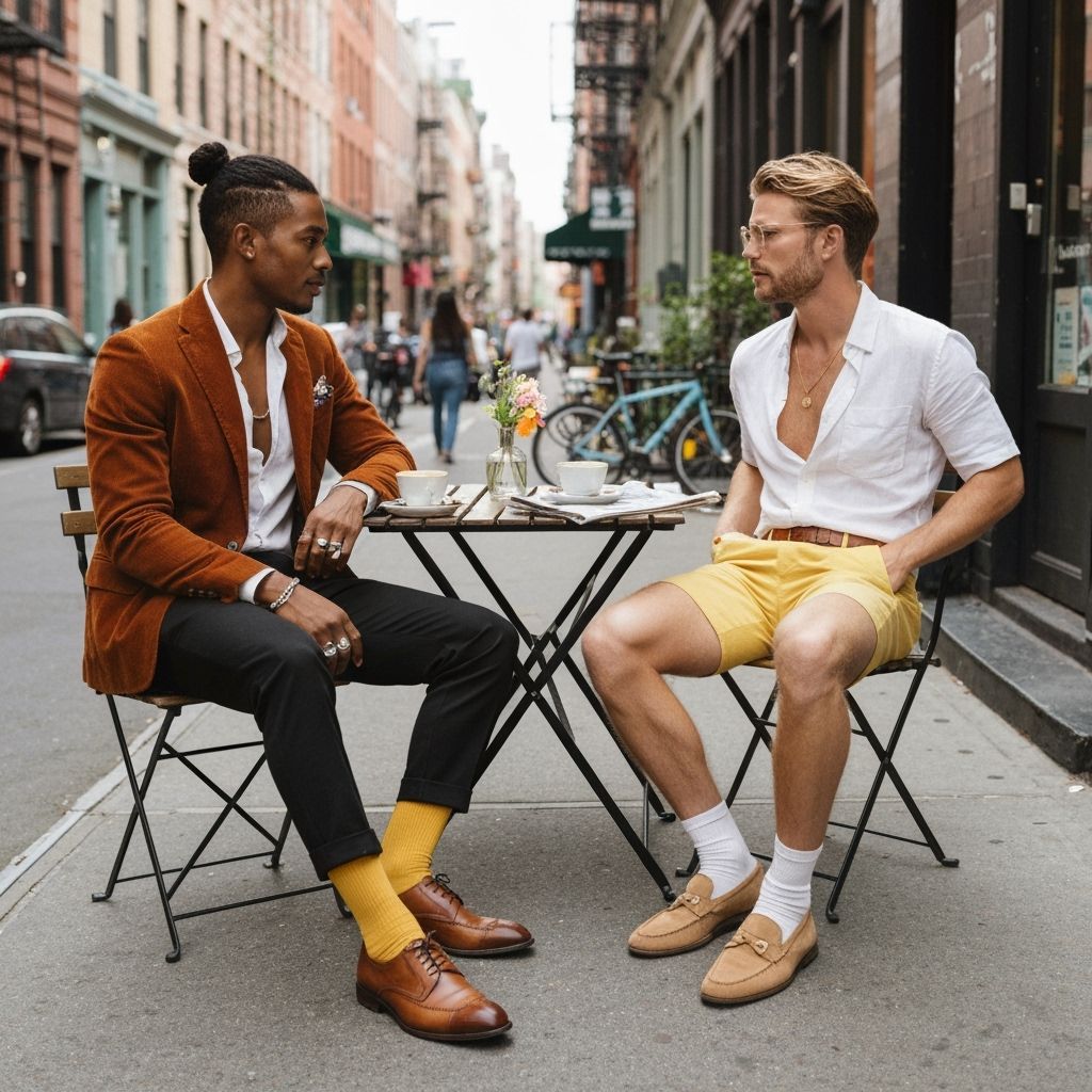 Stylish Men at Cafe in Bohemian New York City