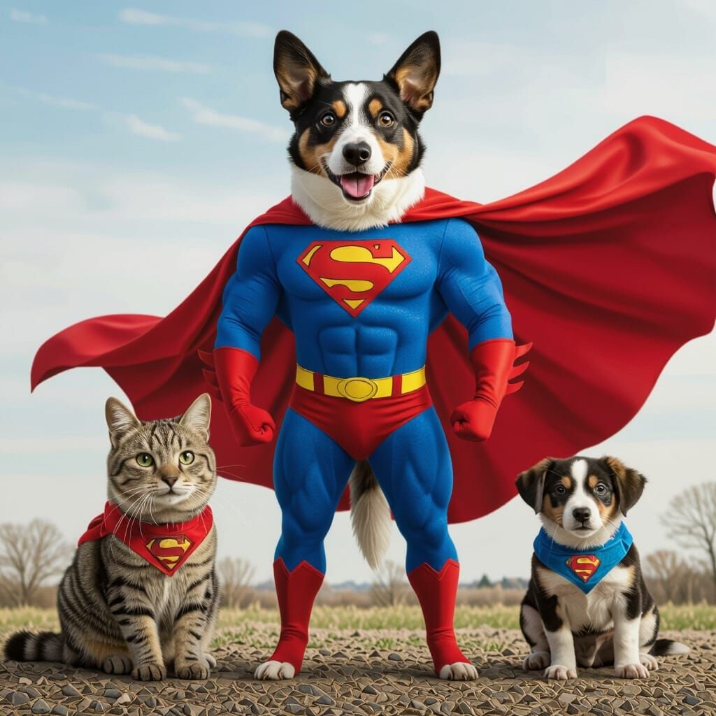 Diverse Animals Transform into Superheroes