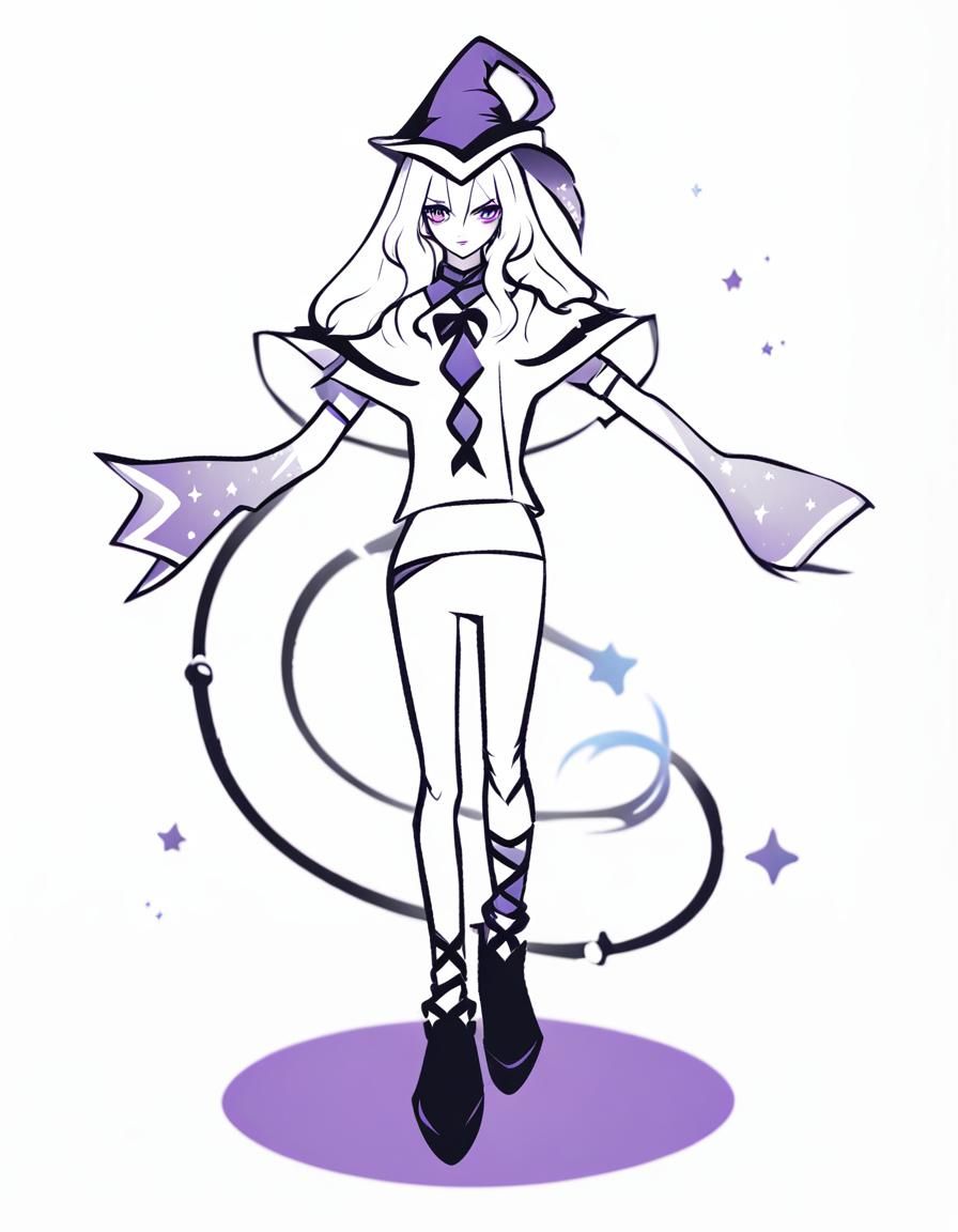 Stylized Witch Character in Light Aesthetic