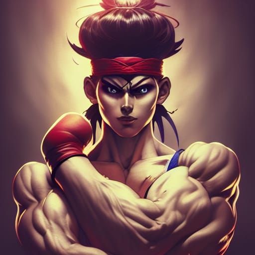 Street Fighter Portrait in Artgerm Style
