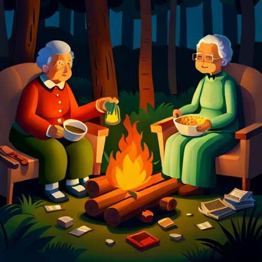 my grandma and your grandma sittin' by the fire..