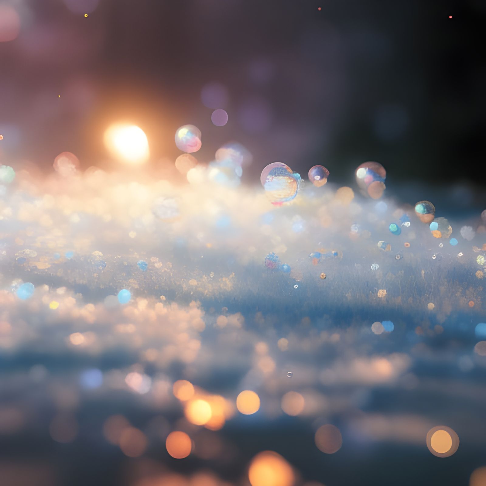 Sparkling Bubbles in Soft Watercolor Style