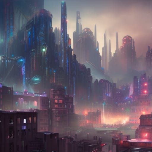 Futuristic Chargerblock City Concept Art