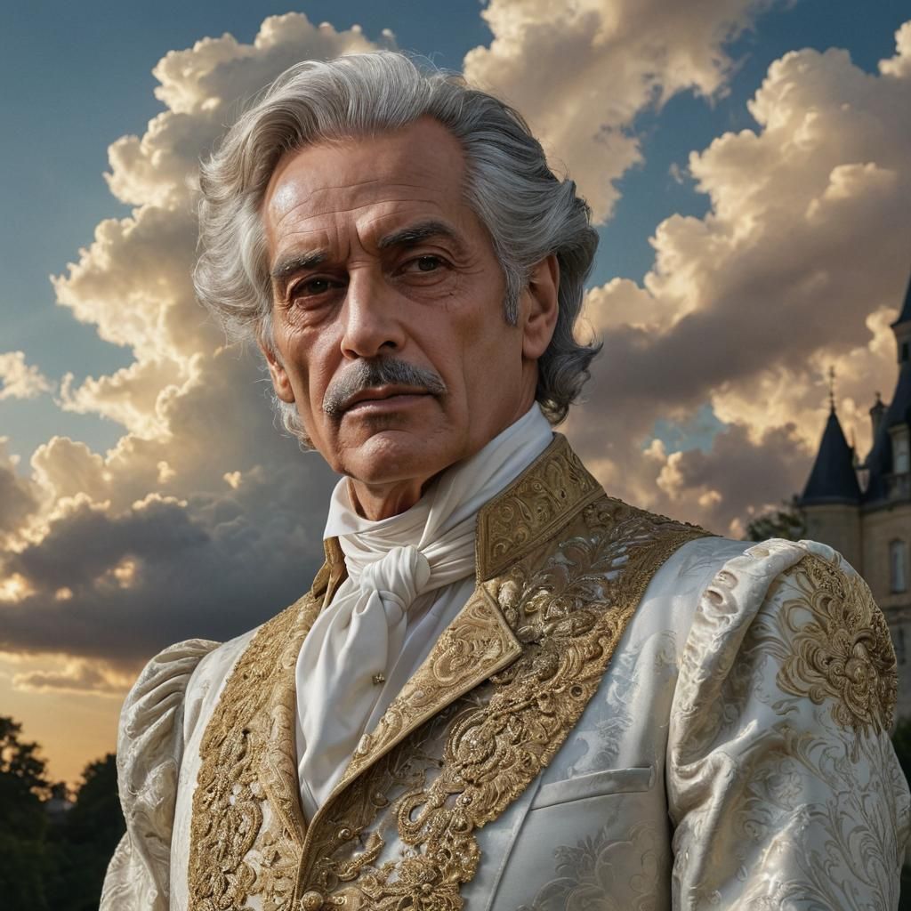 Aristocratic Portrait with Volumetric Lighting and Metallic ...