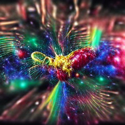 Colorful Quantum Energy Display in Space