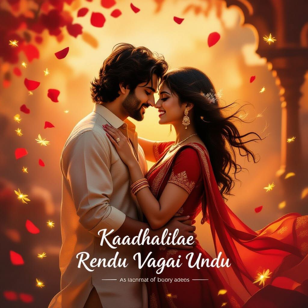 Passionate Romance: South Asian Couple in Golden Light