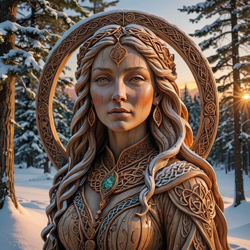 Young celt queen carved