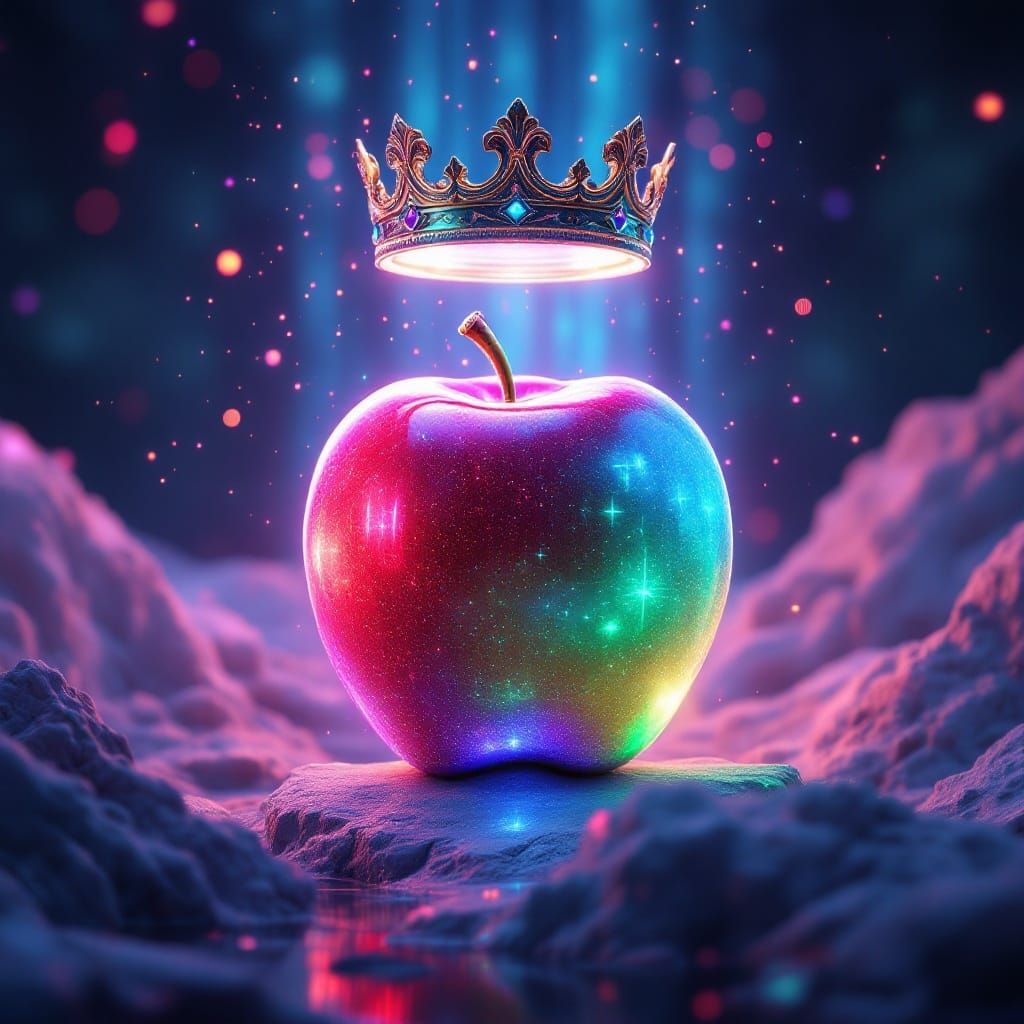 Ethereal Royal Apple in Futuristic Crown