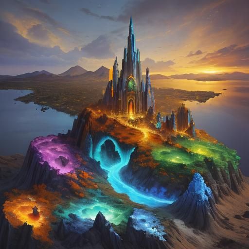 Vibrant Gemstones in Digital Painting