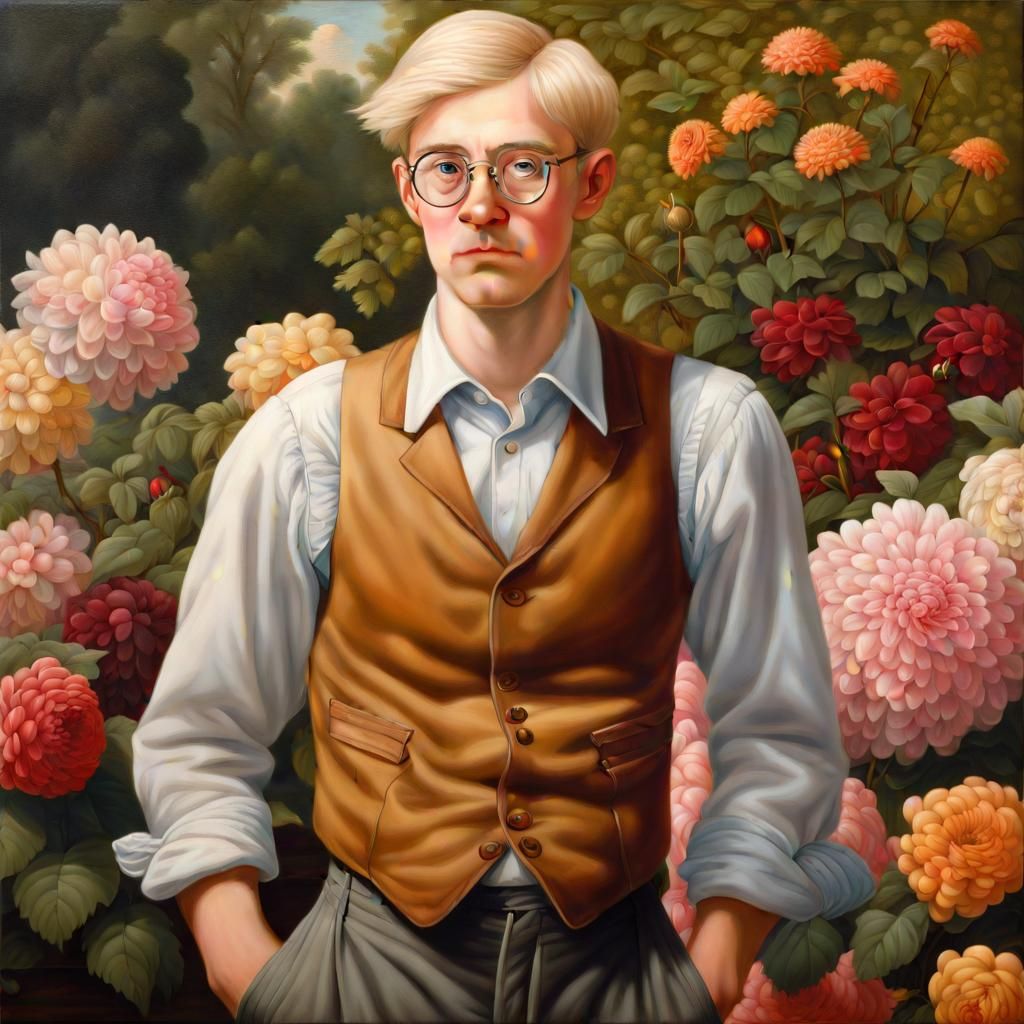 Romantic Garden Portrait in Hyperrealism Style