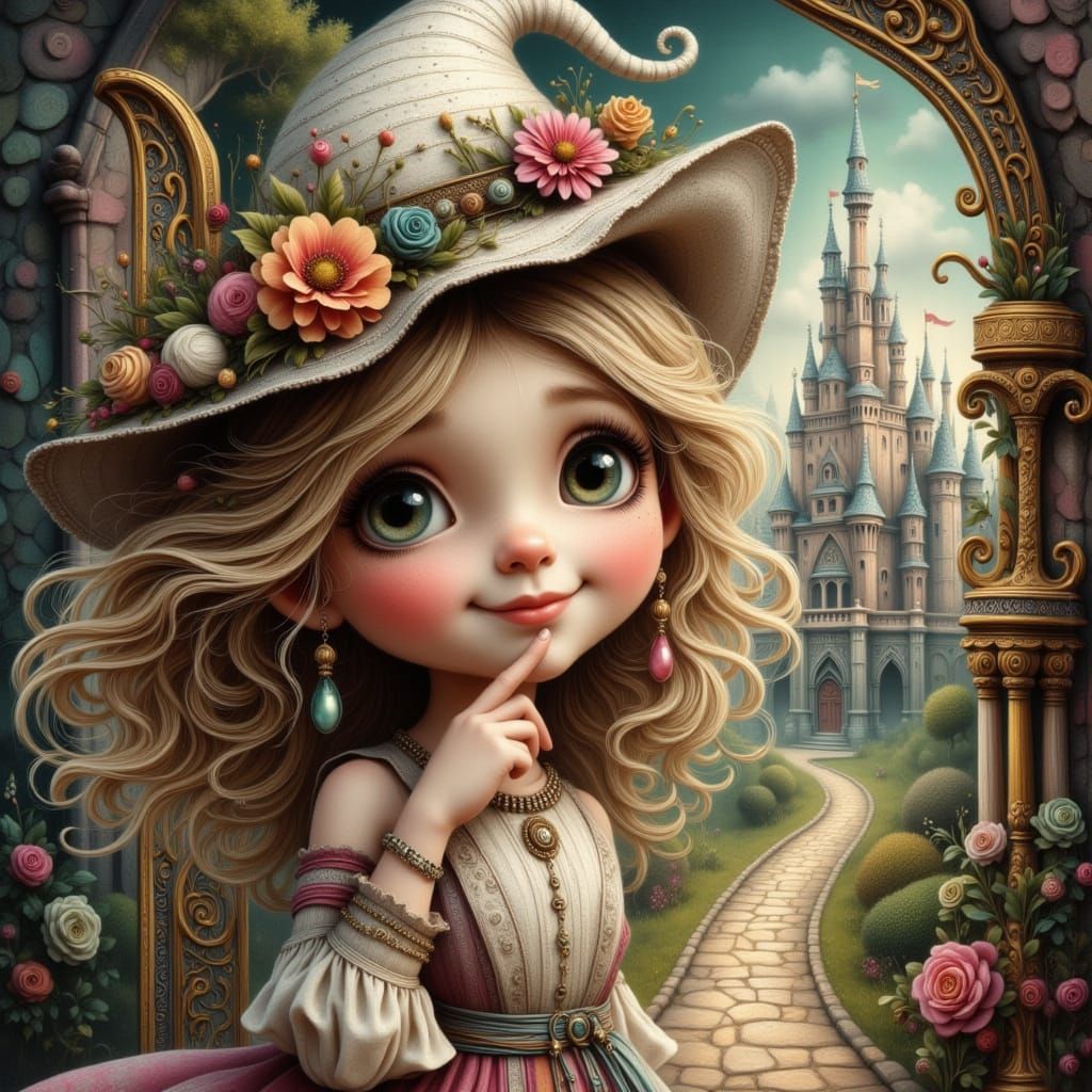 The cute little girl and the fairy-tale castle 2 🤫👁