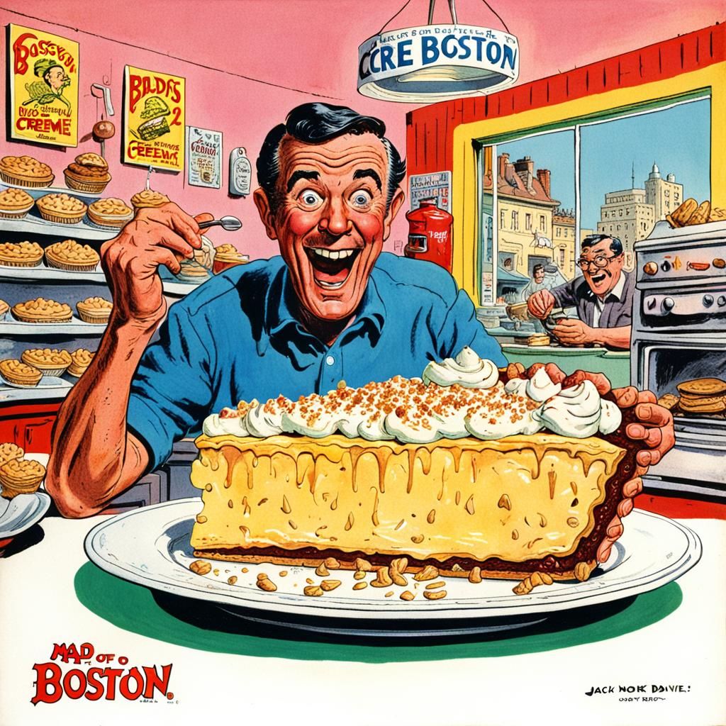 Man Excited to Eat Boston Crème Pie