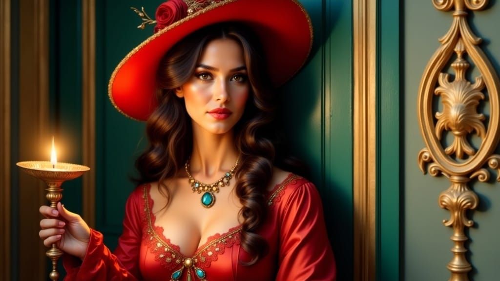 Rococo Colombian Beauty in Vibrant Color