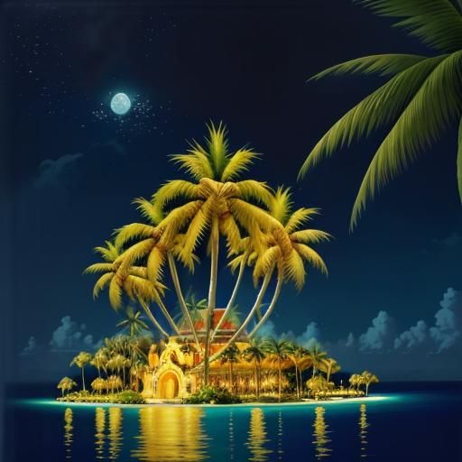 (A palace 5.00)(Surrounded by 100 100ft palm trees 5.00)( on...