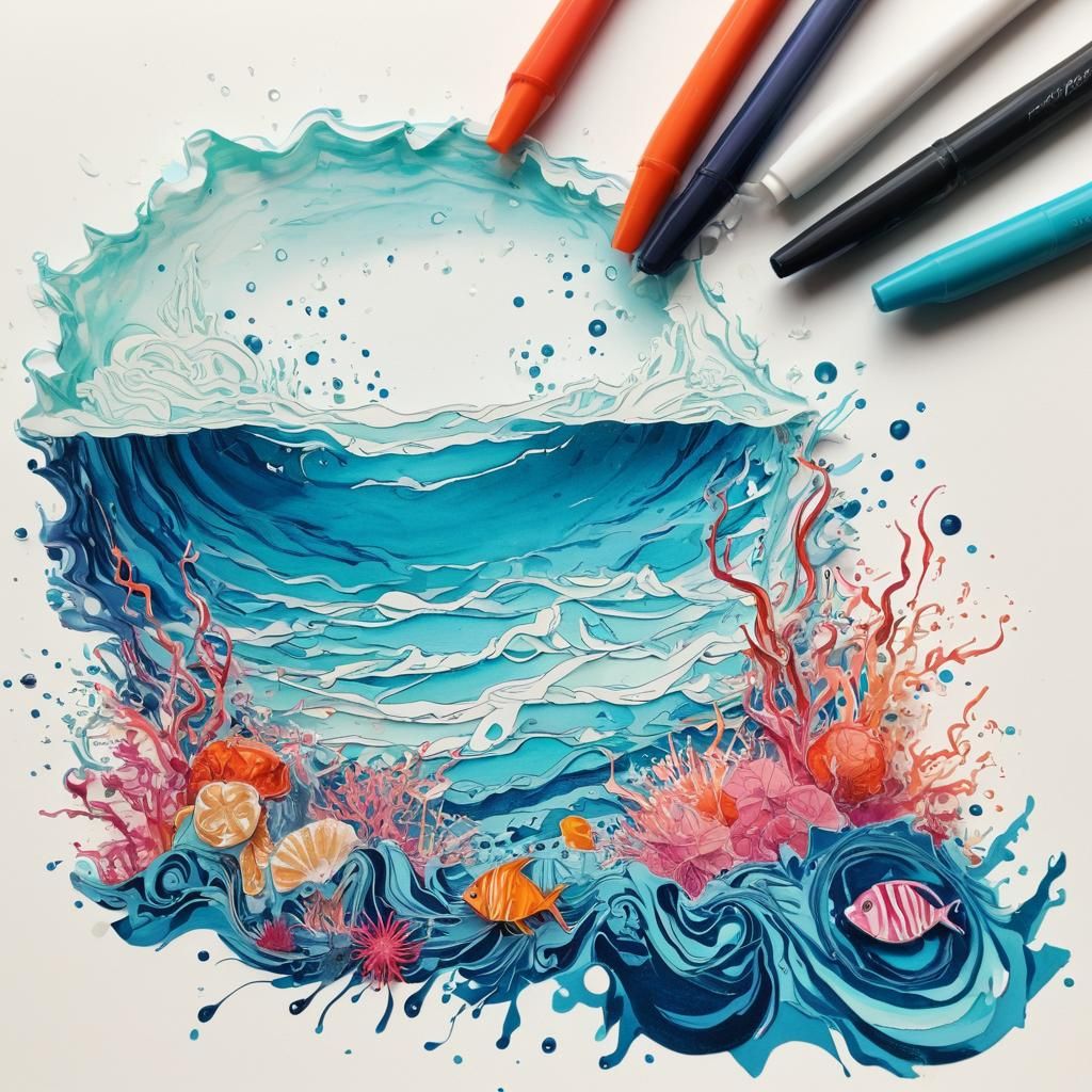 Glass Oceanscape: Abstract Romanticism in Octane Render