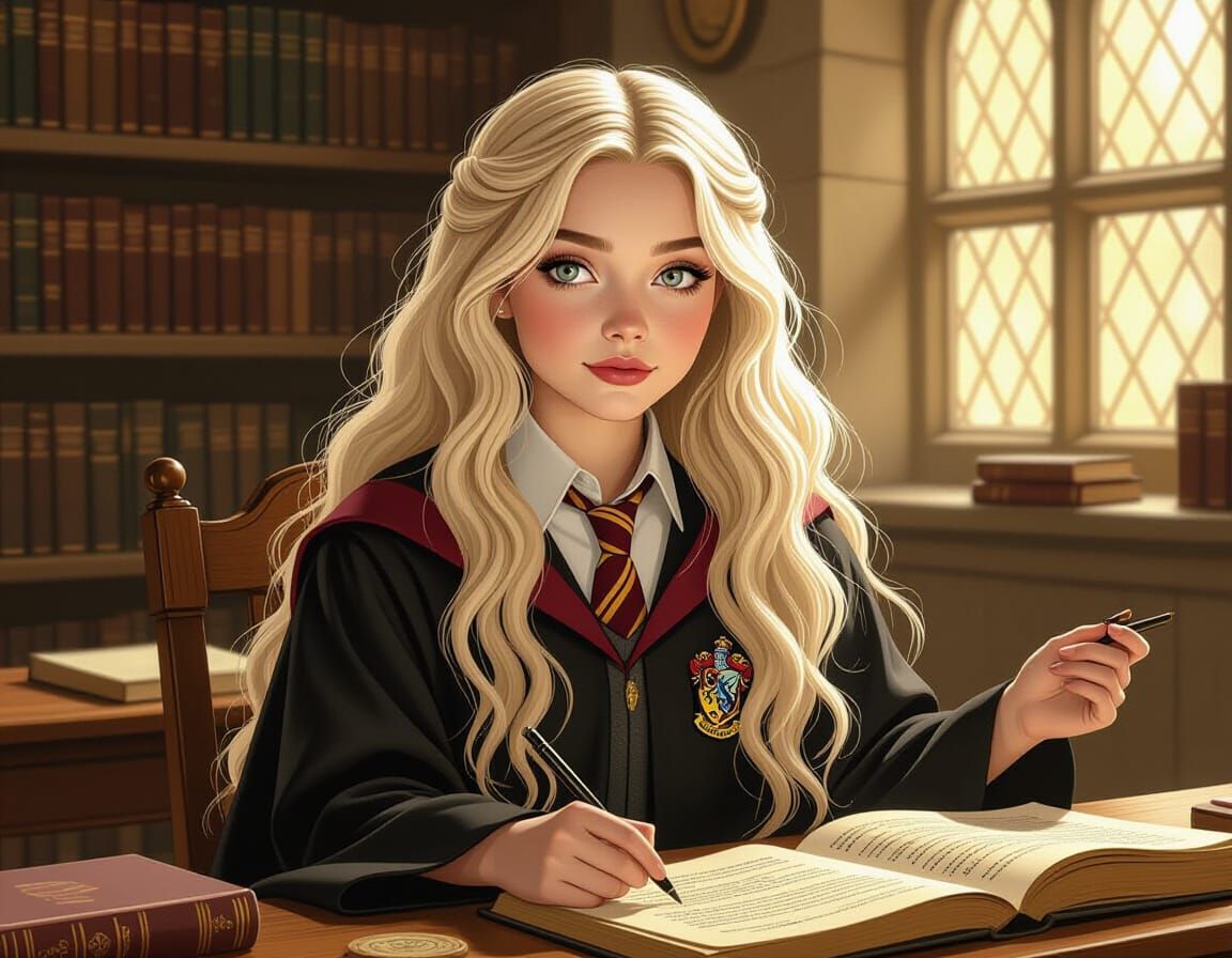 Luna Lovegood in Mystical Classroom: Fantasy Art