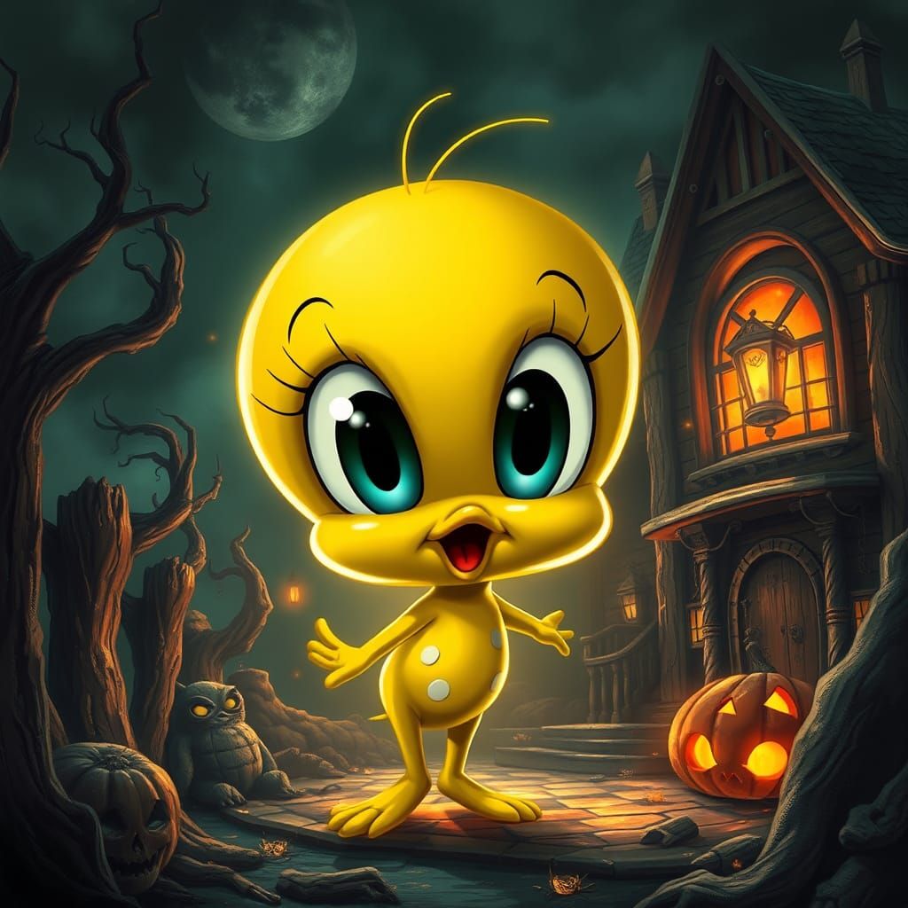 Tweety Bird's Halloween Adventure: Chibi Style