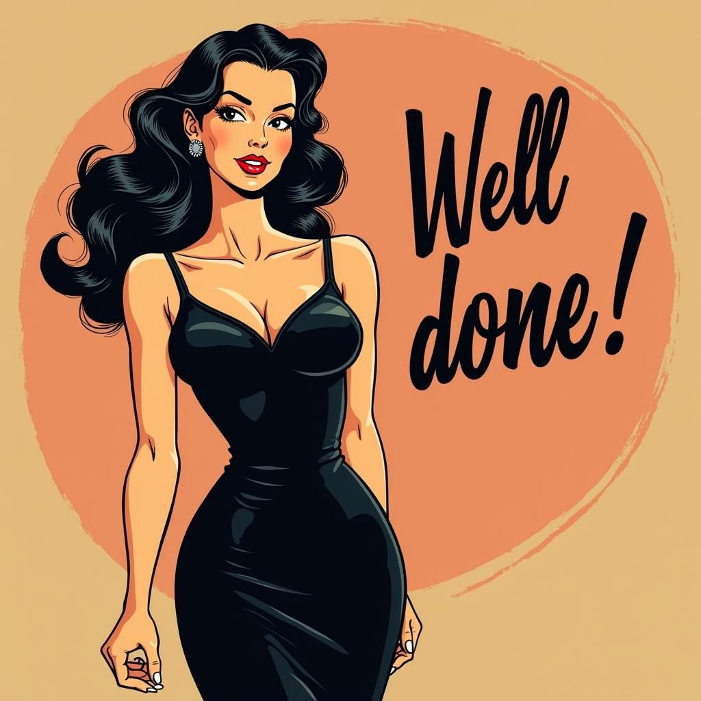 1950s Femme Fatale in Comic Book Style