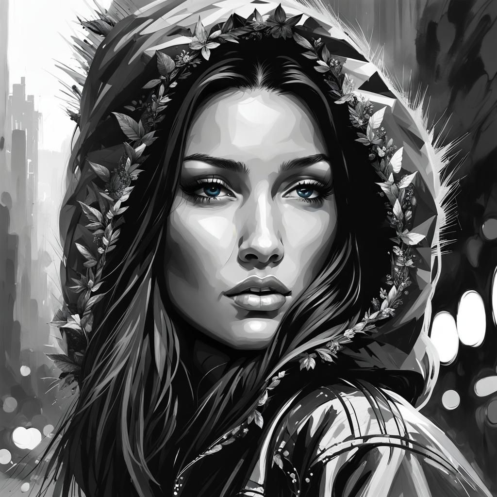 Bella Hadid Chibi Portrait in New York City