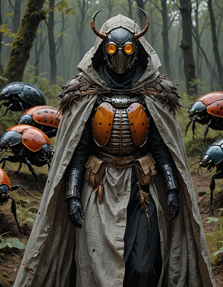 Korean Woman as Beetle Queen, Detailed 3D Anime Art