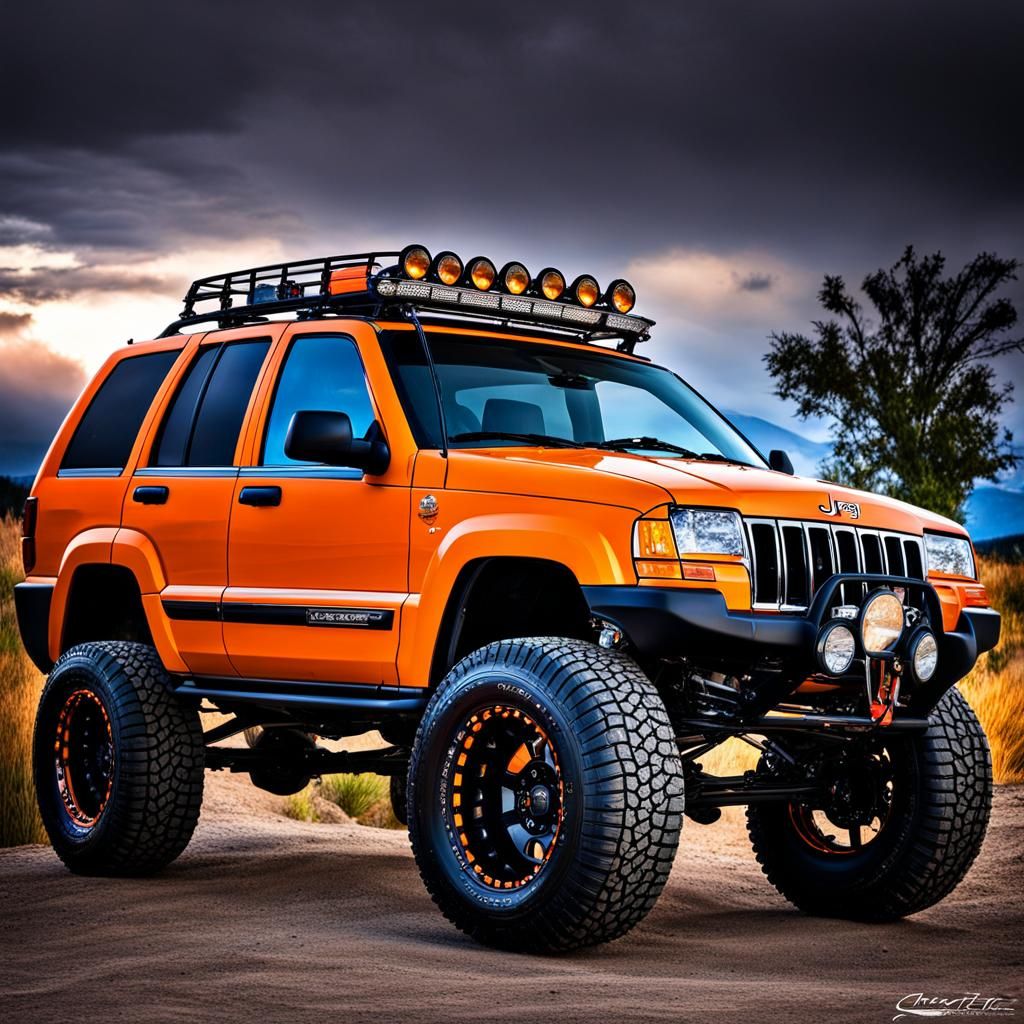 Disney Cars Themed Orange Jeep Grand Cherokee