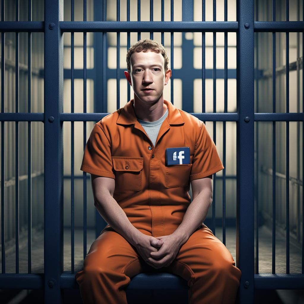 Mark Zuckerberg Behind Bars: 3D Render