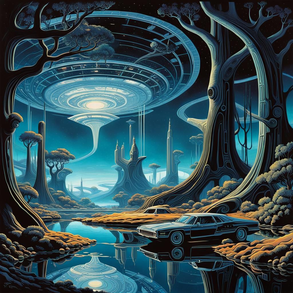 Dreamlike Convergence: Biomechanical Futurism in a Surreal L...