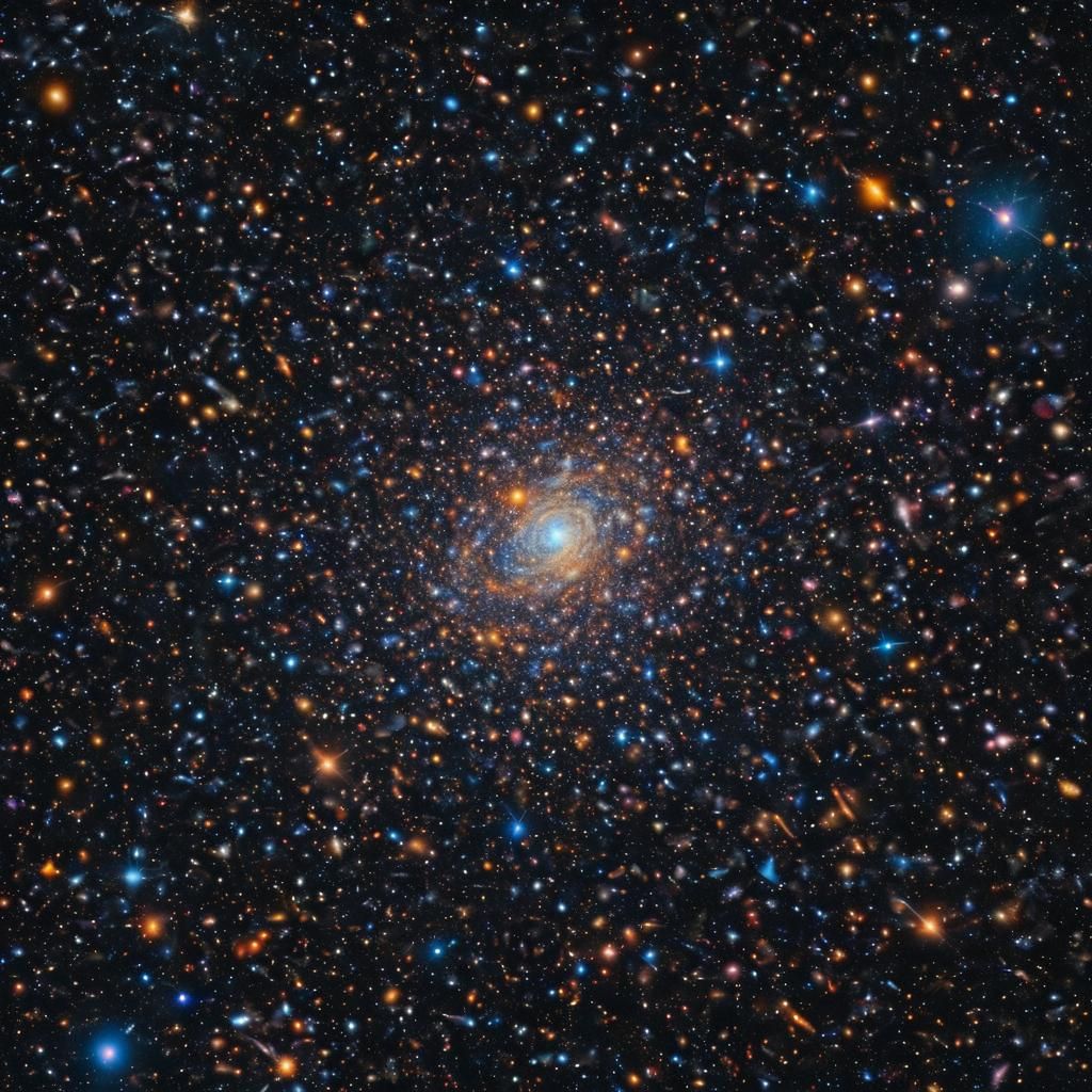 Crowded Galaxy Cluster in Vivid Detail