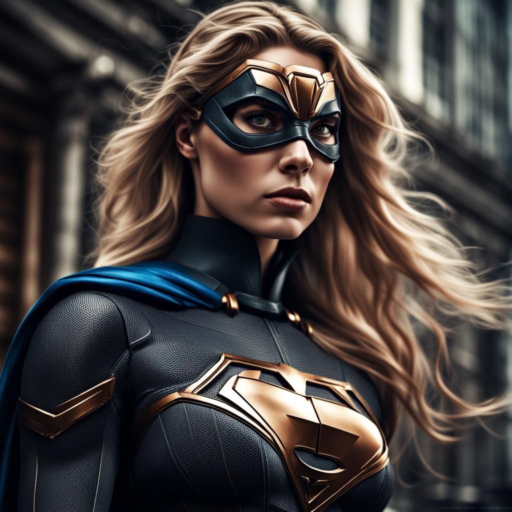 Hyperrealistic Female Superhero with Energy Powers