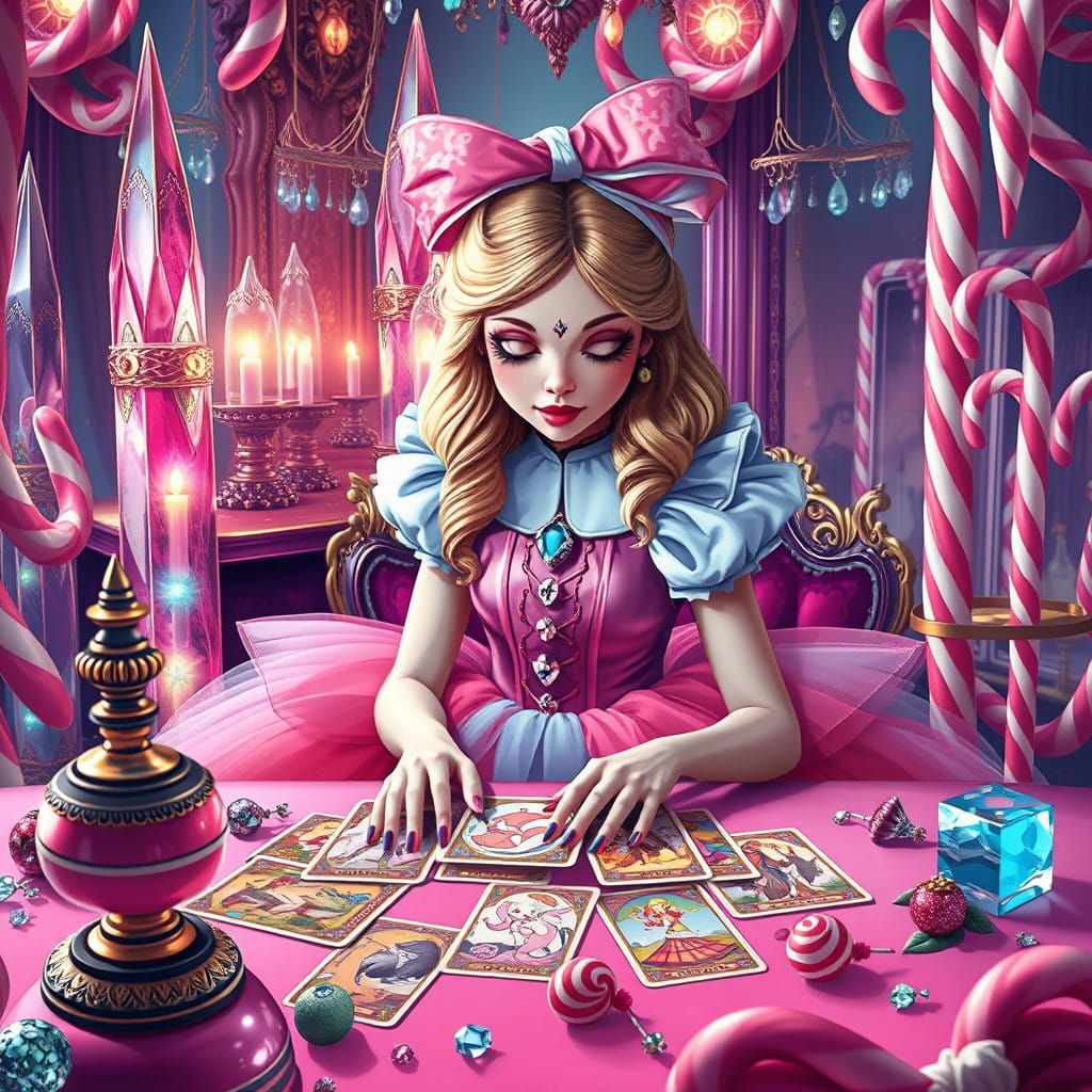 Alice in Wonderland Reads Tarot Cards in a Sugar-Filled Drea...