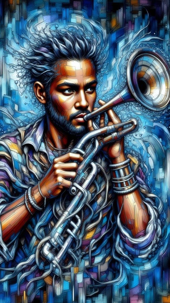 A very complex jazz piece visualized.