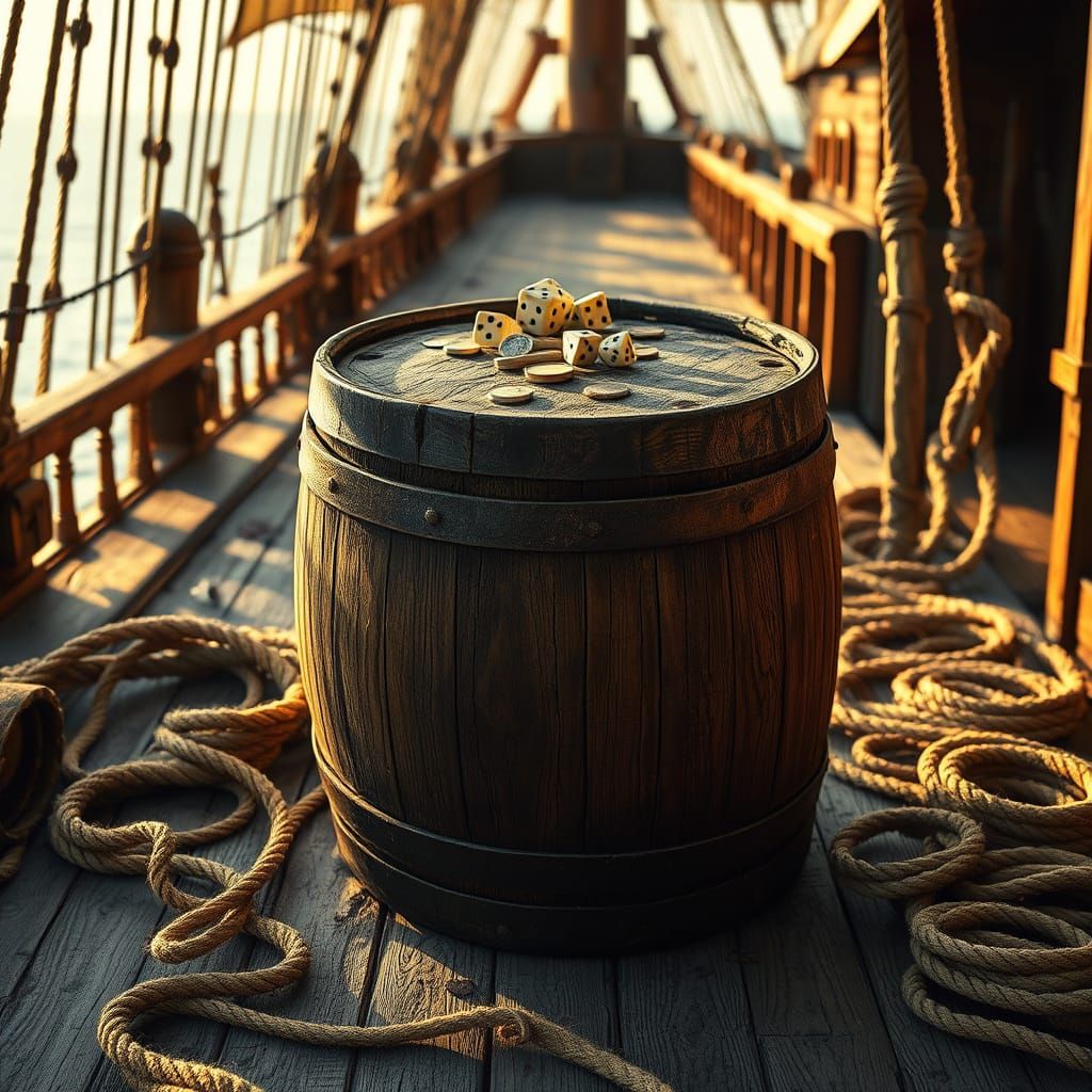 Medieval Sailing Ship's Weathered Deck