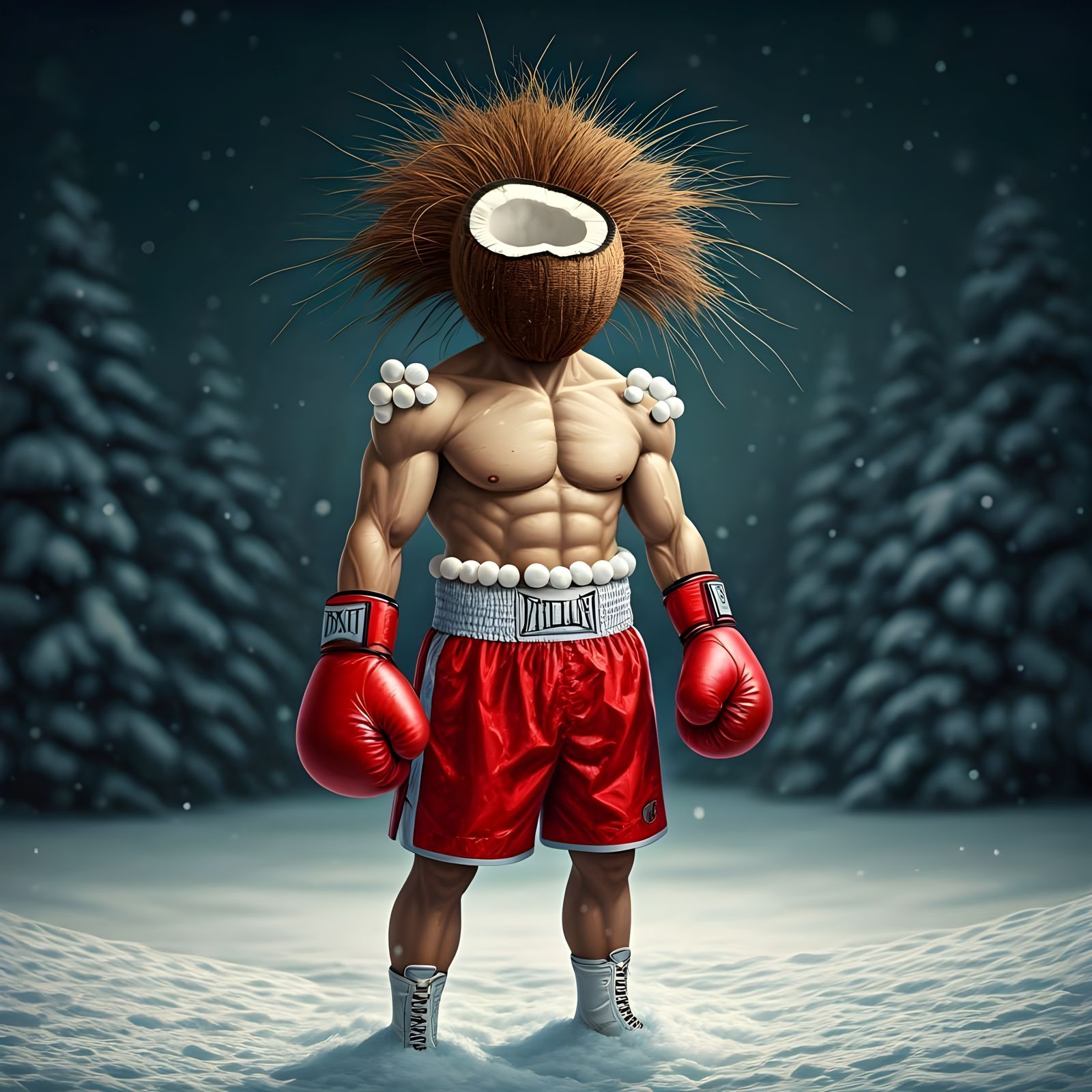 Whimsical Boxer in Festive Christmas Wonderland