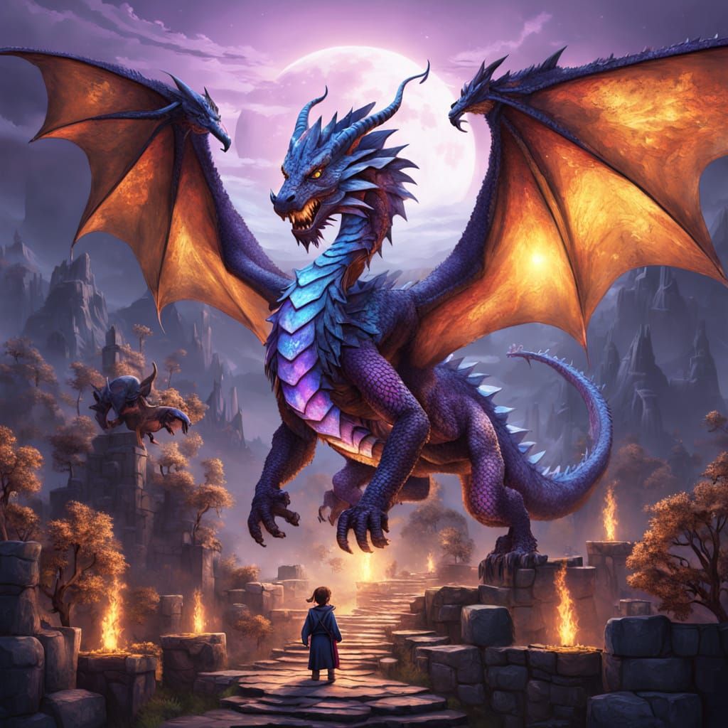 Epic Fantasy Creatures in Vibrant, Hyper-Realistic Digital A...