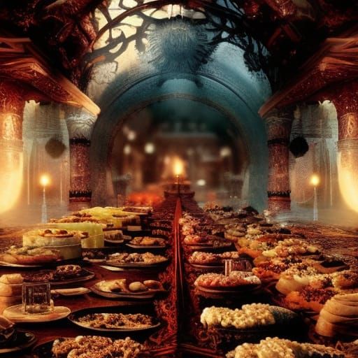 Epic Dessert Display: Digital Matte Painting