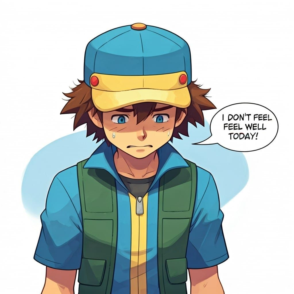 Concerned Pokémon Trainer Ritchie Looks Unwell in Melancholi...