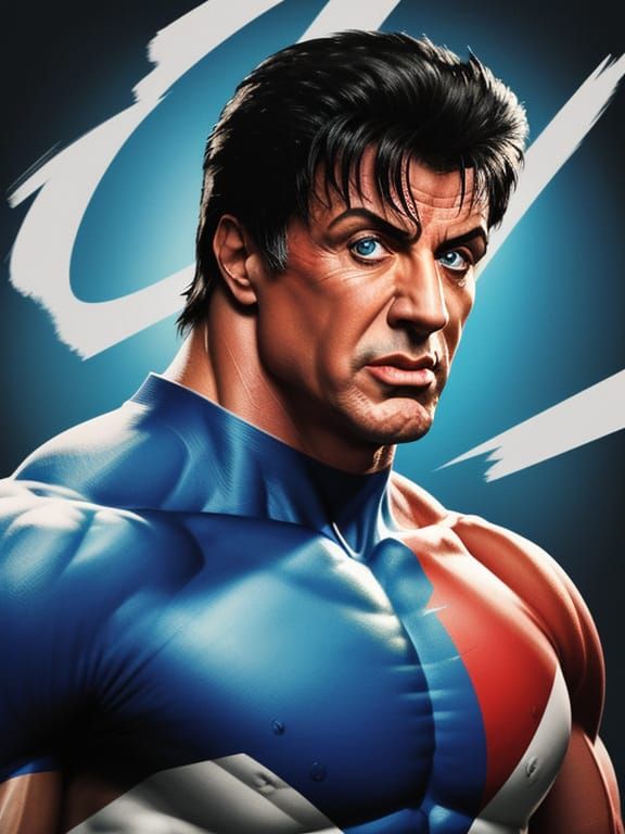 [Sylvester Stallone] als Karikatur