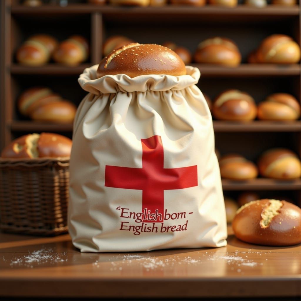 English Bread Bag in Bakery with St. George's Cross