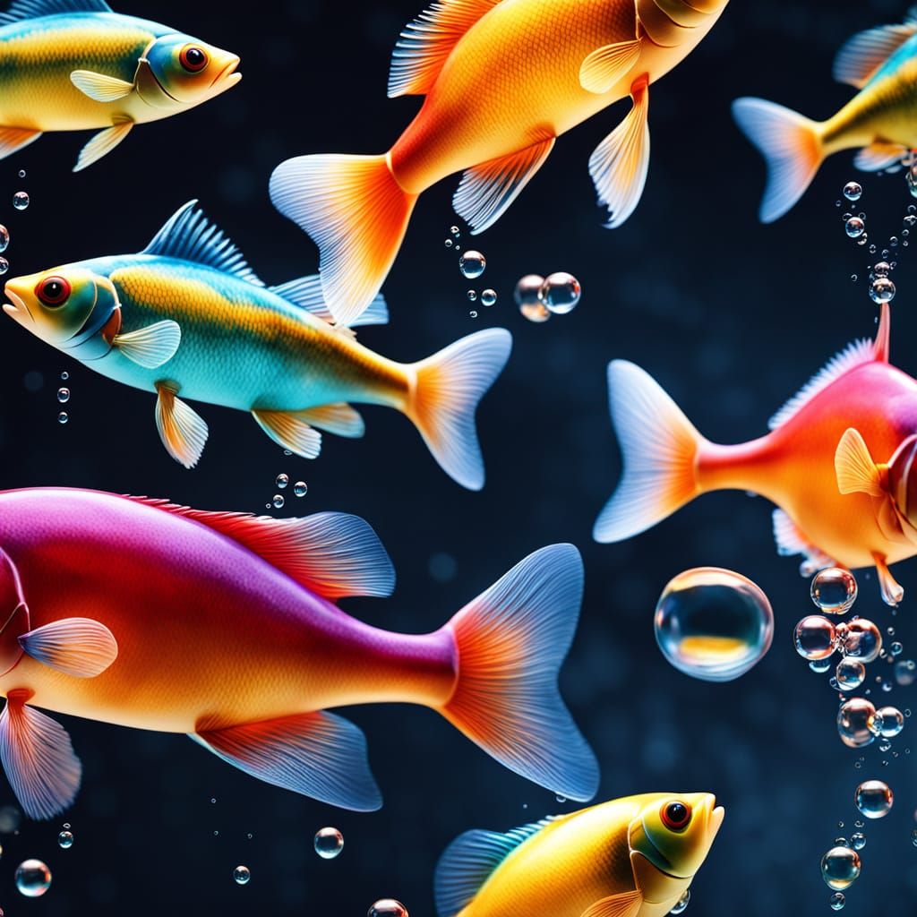 Whimsical Pisces Masterpiece in Vibrant, Dreamy Splash Art