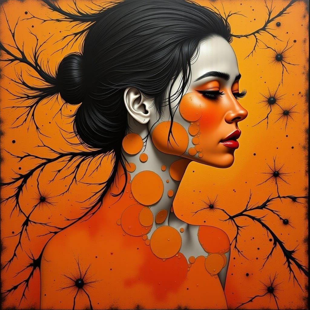 Abstract Collage of Orange Textures