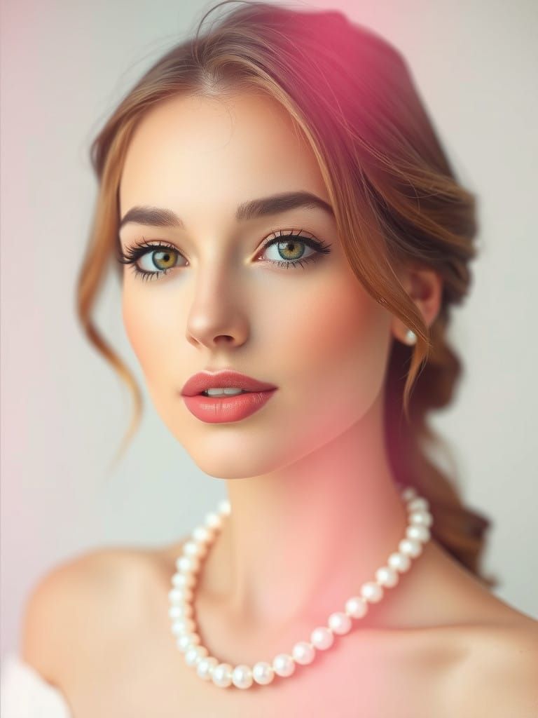 Soothing Pastel Portrait with Organic Texture