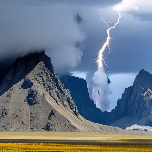 Dramatic Mt. Pinatubo Volcanic Explosion in Photo Realism